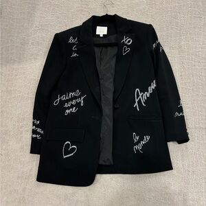 Cinq à Sept Black Blazer with Crystal embelishments